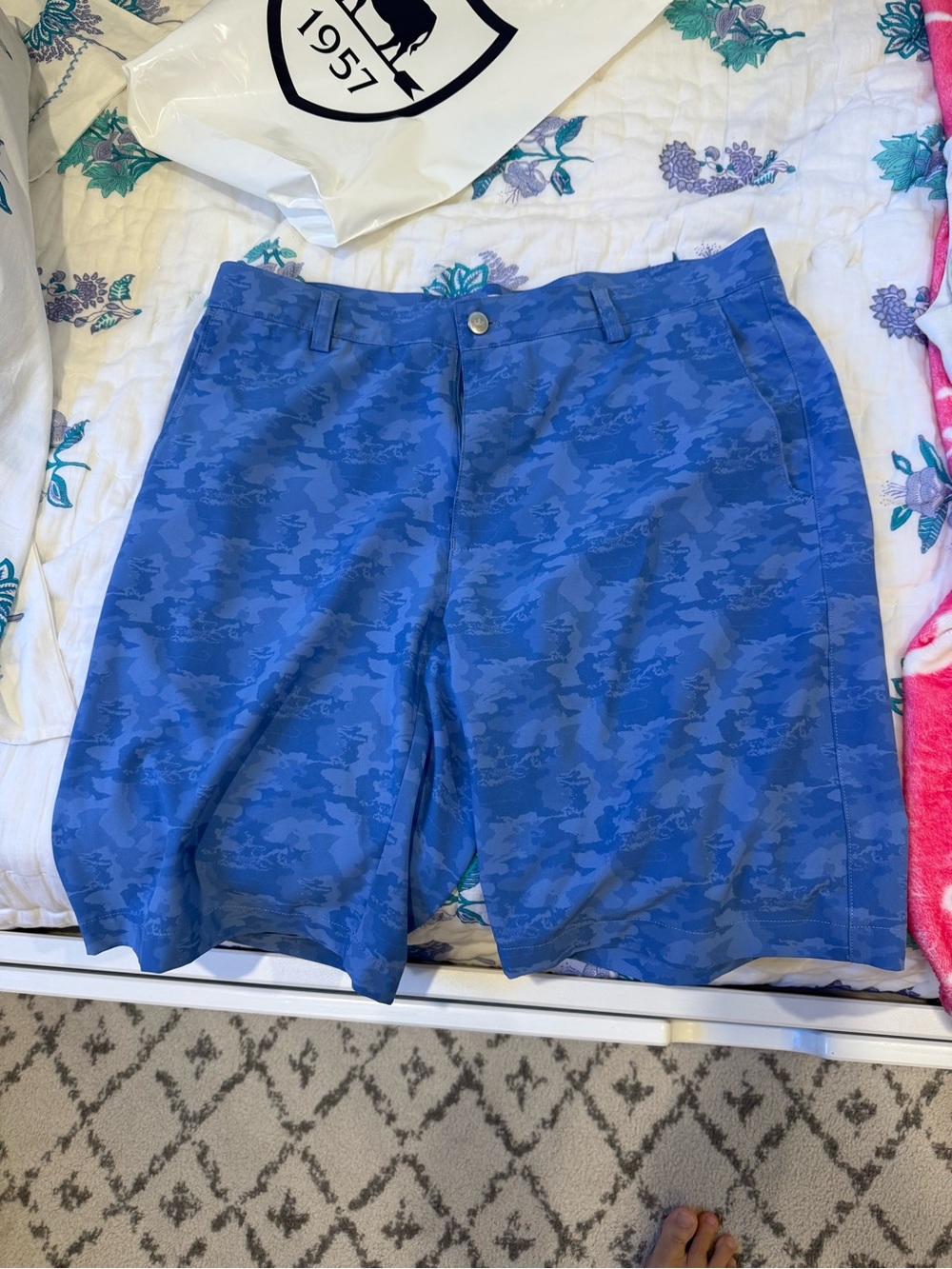 Peter Millar Men's Blue Camo Golf Shorts